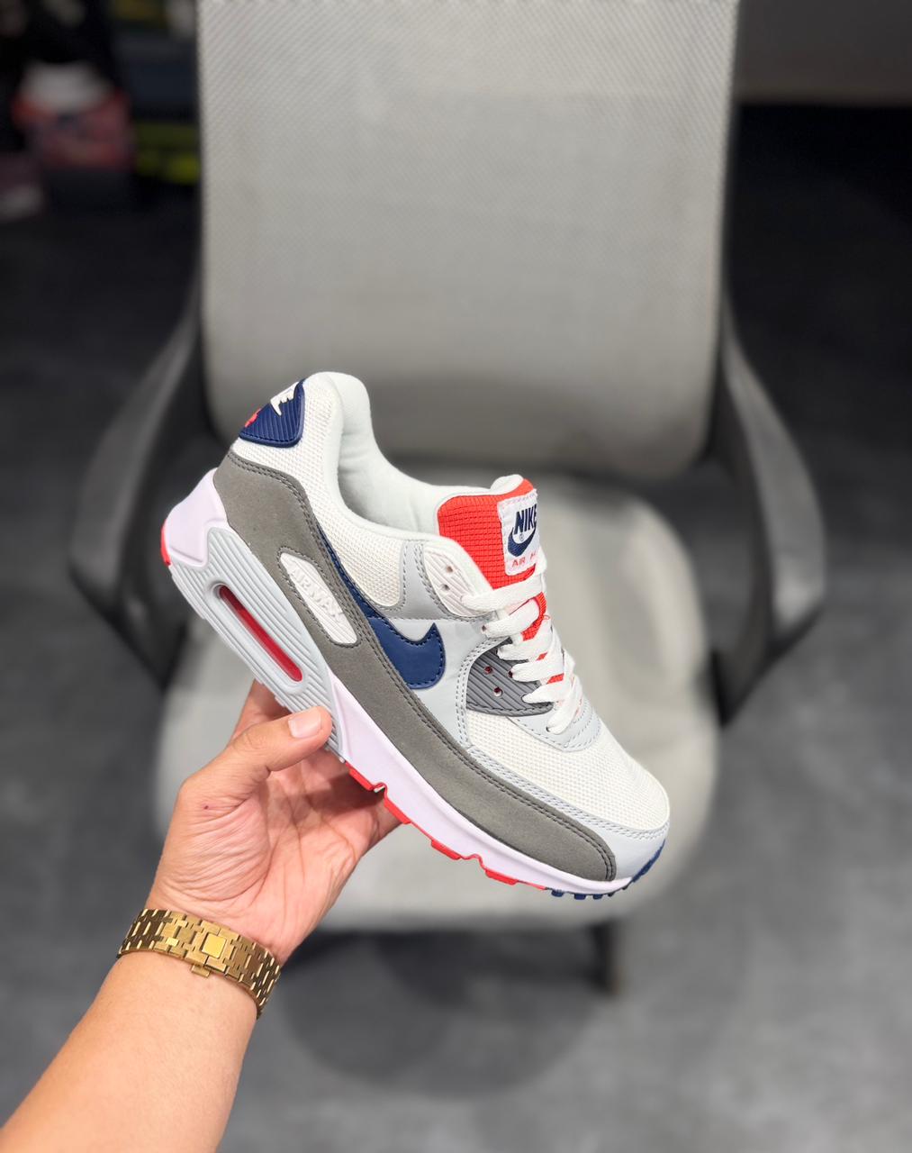 NIKE AIRMAX 90 WHITE BLUE GREY