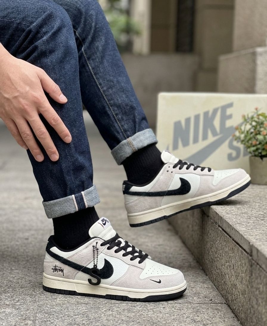 NIKE SB DUNK SYUSSY WHITE BLACK