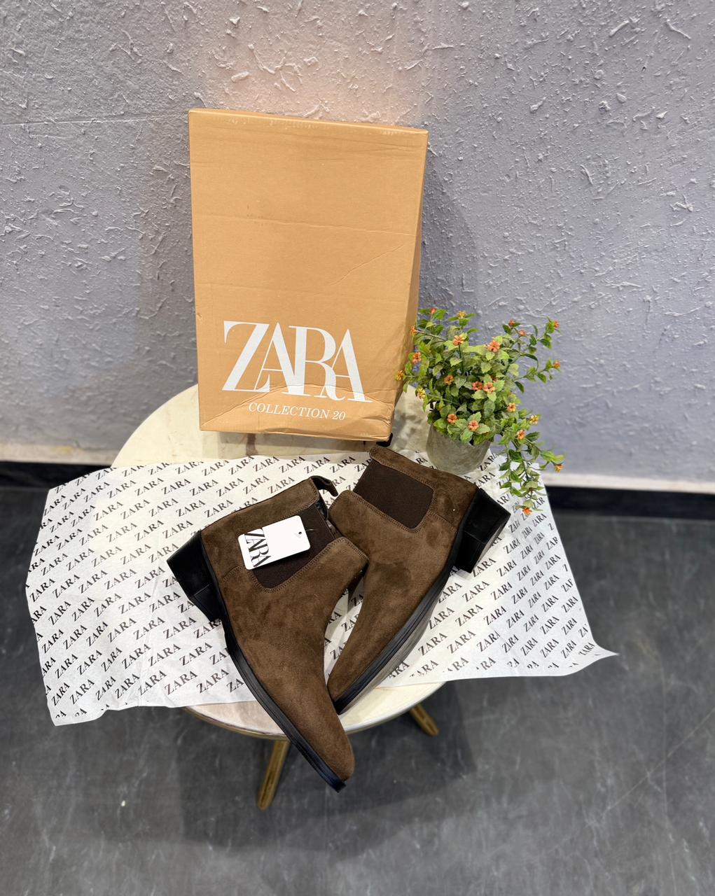ZARA SURPLUS LEATHER POINTED CHELSEA BOOTS